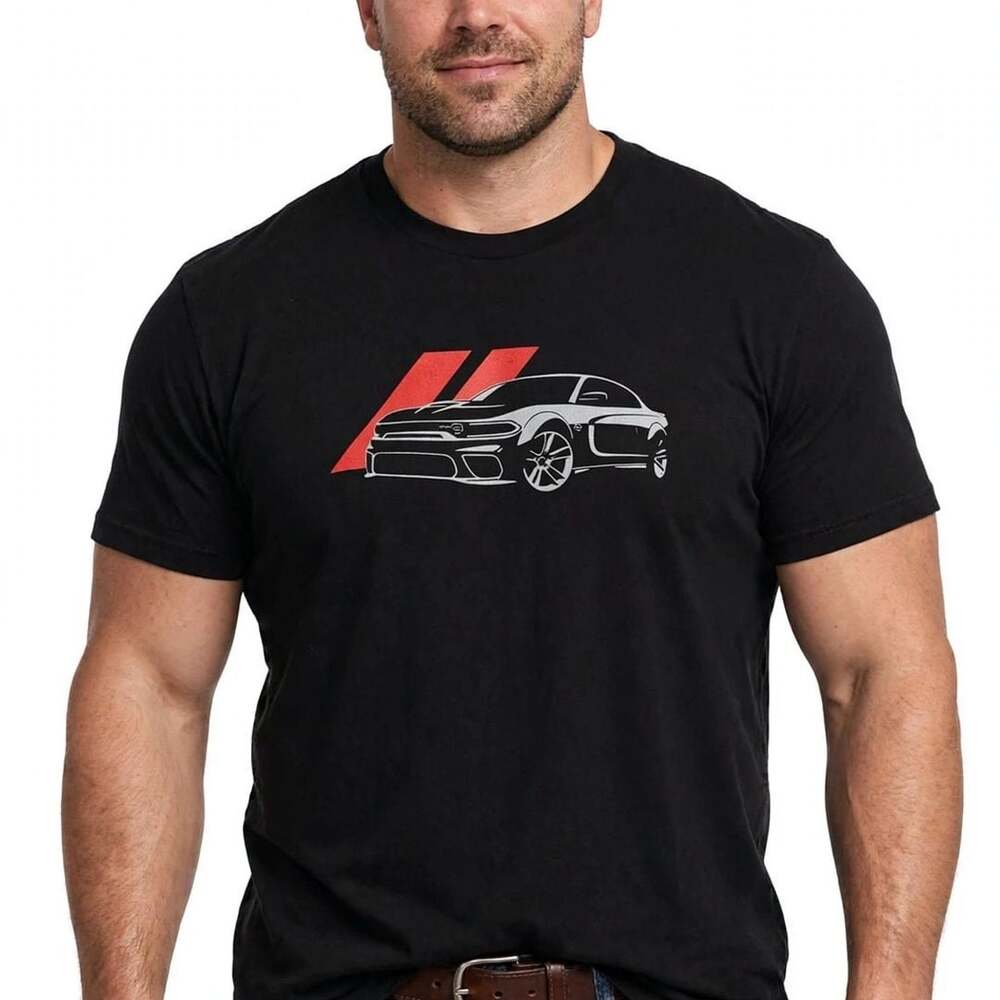 Dodge SRT Hellcat Widebody T-Shirt Black Graphic Muscle Car Tee